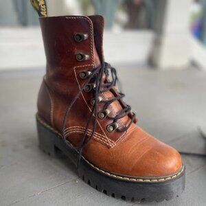 Doc Martens tan platform boot